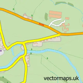 Street map sample of Llanyblodwel, Shropshire