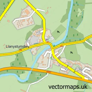 Street map sample of Llanystumdwy, Gwynedd