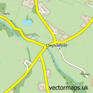Street map sample of Llwyndafydd, Dyfed