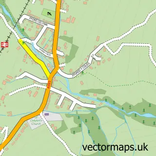 Street map sample of Llwyngwril, Gwynedd