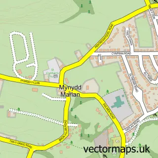 Street map sample of Llysfaen, Clwyd