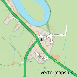 Street map sample of Llyswen, Powys