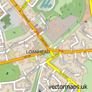 Street map sample of Loanhead, Midlothian