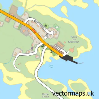 Street map sample of Loch Baghasdail, Western Isles