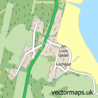 Street map sample of Loch Geàrr, Argyll and Bute