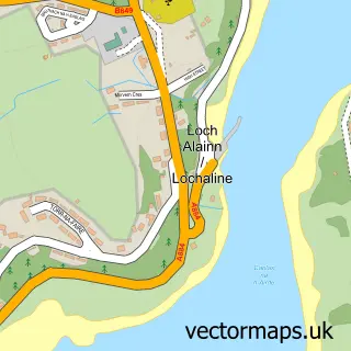 Street map sample of Lochaline, Inverness