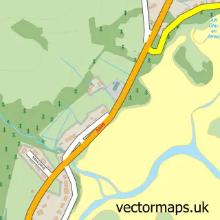 Street map sample of Lochdon, Argyll and Bute