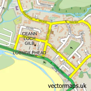 Street map sample of Lochgilphead, Argyll and Bute