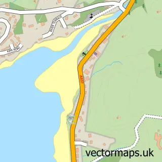 Street map sample of Lochinver, Sutherland