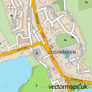 Street map sample of Lochmaben, Dumfries