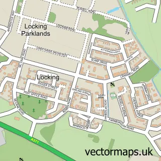 Street map sample of Locking Parklands, Somerset