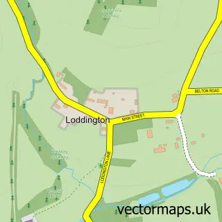 Street map sample of Loddington, Leicestershire
