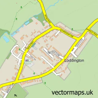 Street map sample of Loddington, Northamptonshire