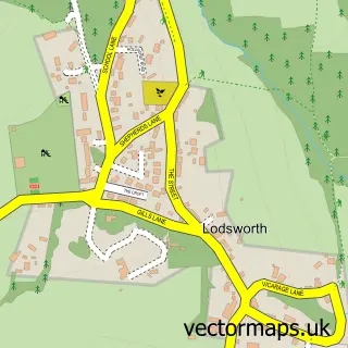 Street map sample of Lodsworth, West Sussex