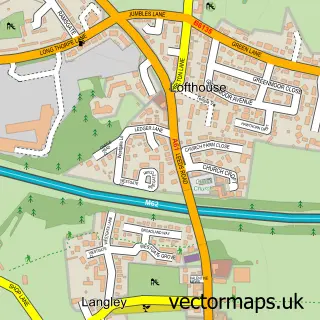 Street map sample of Lofthouse, West Yorkshire