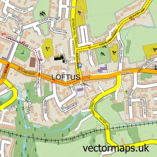 Street map sample of Loftus, North Yorkshire