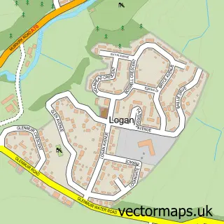 Street map sample of Logan, Ayrshire and Arran