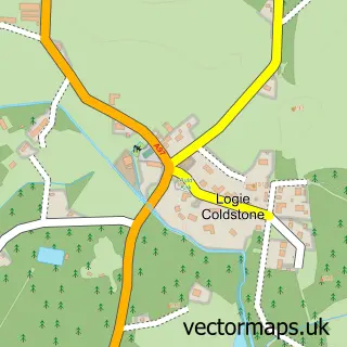 Street map sample of Logie Coldstone, Aberdeenshire