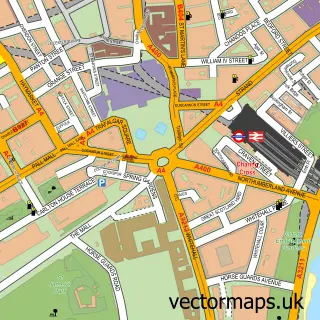 Street map sample of London, Greater London