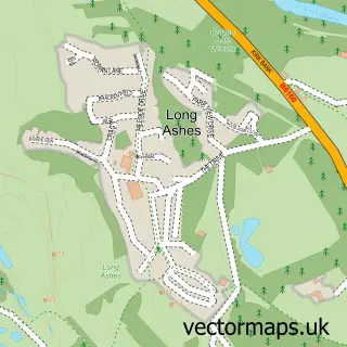 Street map sample of Long Ashes Park, North Yorkshire