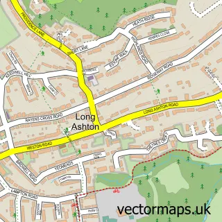 Street map sample of Long Ashton, Somerset
