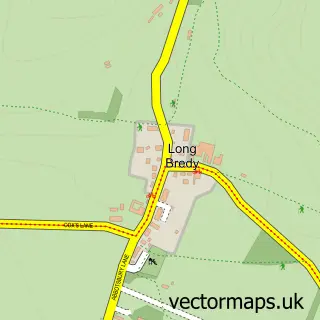 Street map sample of Long Bredy, Dorset