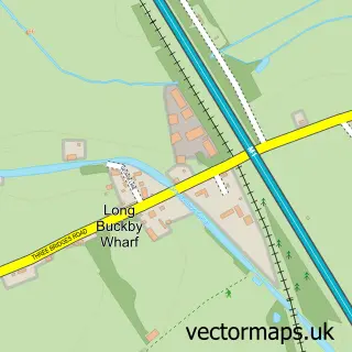Street map sample of Long Buckby Wharf, Northamptonshire
