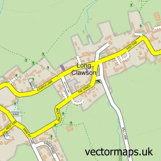 Street map sample of Long Clawson, Leicestershire