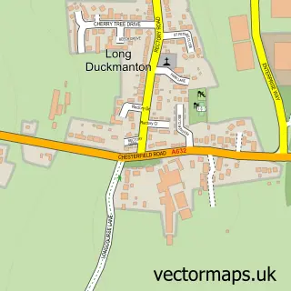 Street map sample of Long Duckmanton, Derbyshire