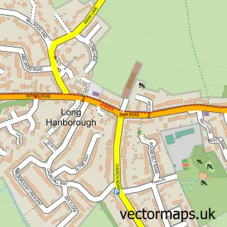 Street map sample of Long Hanborough, Oxfordshire
