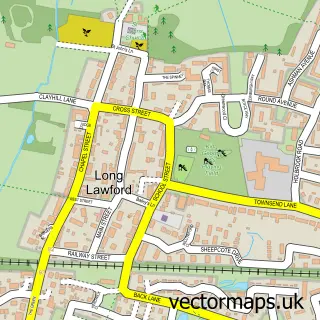 Street map sample of Long Lawford, Warwickshire