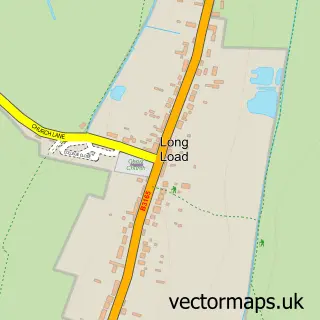 Street map sample of Long Load, Somerset