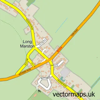 Street map sample of Long Marston, North Yorkshire