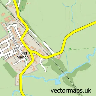 Street map sample of Long Marton, Cumbria