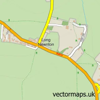 Street map sample of Long Newnton, Gloucestershire
