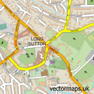 Street map sample of Long Sutton, Lincolnshire