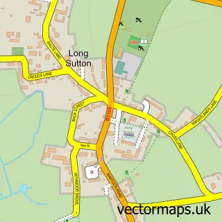 Street map sample of Long Sutton, Somerset