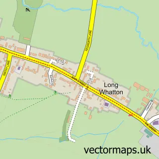 Street map sample of Long Whatton, Leicestershire