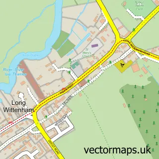 Street map sample of Long Wittenham, Oxfordshire