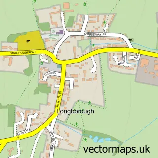 Street map sample of Longborough, Gloucestershire