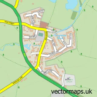 Street map sample of Longdon, Staffordshire