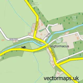 Street map sample of Longformacus, Berwickshire