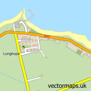 Street map sample of Longhope, Orkney