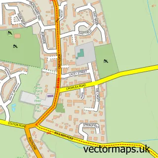 Street map sample of Longhoughton, Northumberland