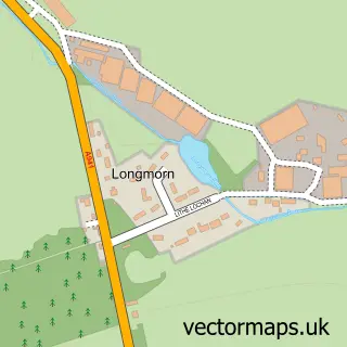 Street map sample of Longmorn, Moray