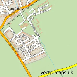 Street map sample of Longniddry Village, East Lothian