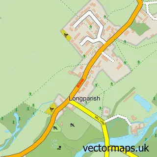 Street map sample of Longparish, Hampshire