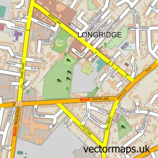 Street map sample of Longridge, Lancashire