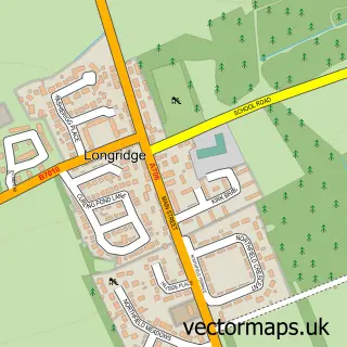 Street map sample of Longridge, West Lothian