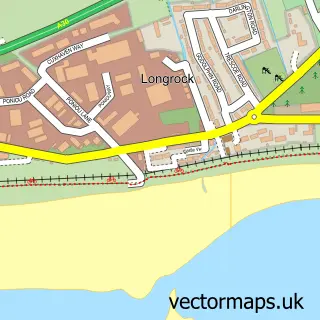 Street map sample of Longrock, Cornwall